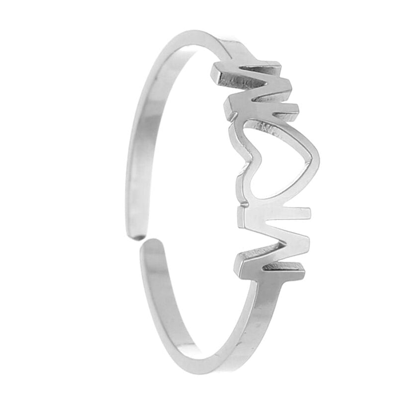 Ring Mom zilver one-size staand