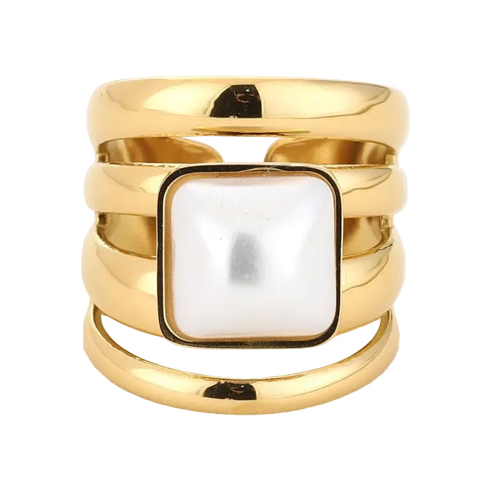 Ring Statement Ribbel goud one-size