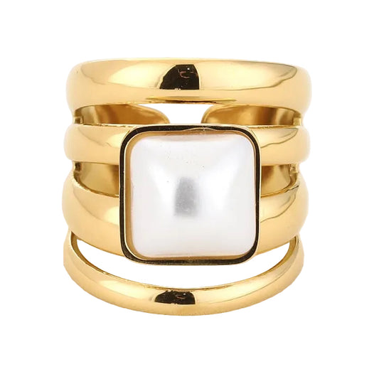 Ring Statement Ribbel goud one-size