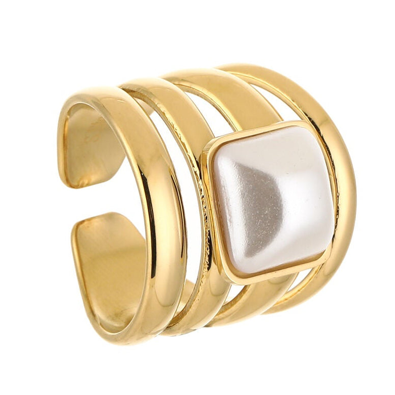 Ring Statement Ribbel goud one-size liggend