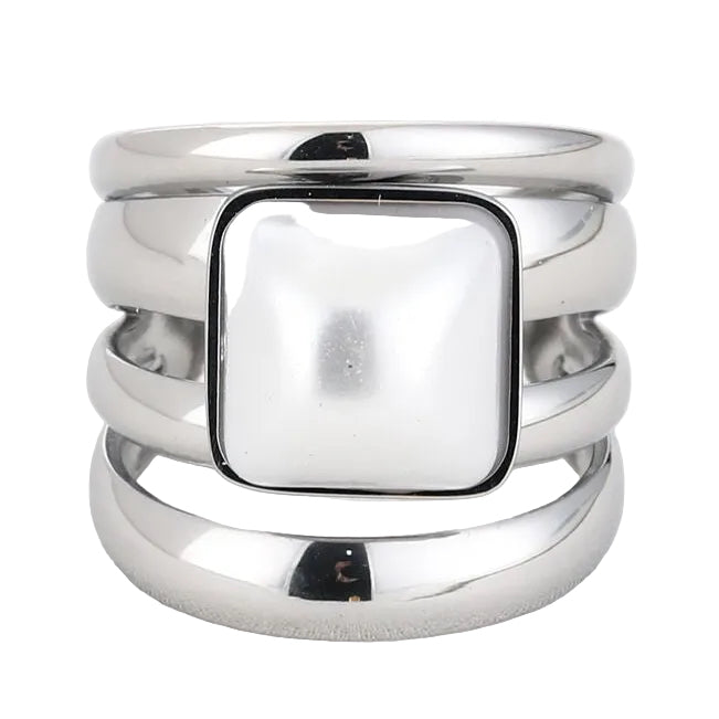 Ring Statement Ribbel zilver one-size