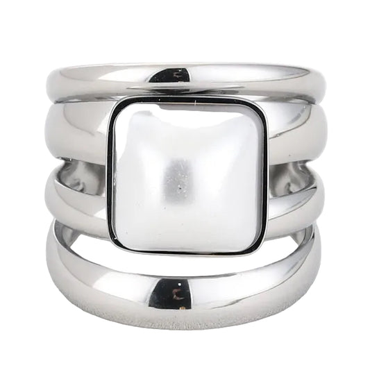 Ring Statement Ribbel zilver one-size