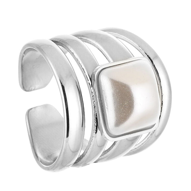 Ring Statement Ribbel zilver one-size liggend