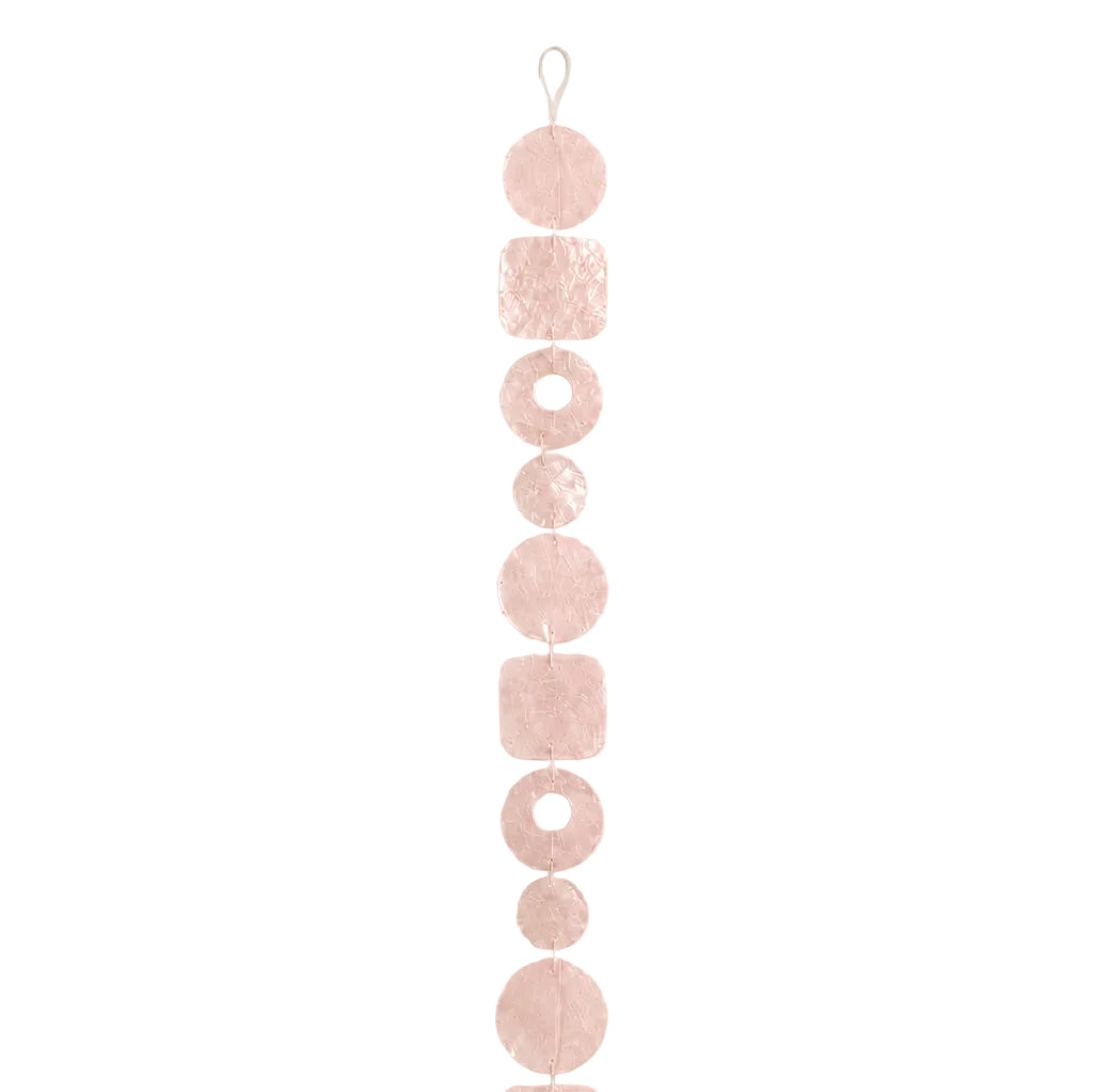 Schelpenslinger Capiz Freestyle roze 5x5x180cm