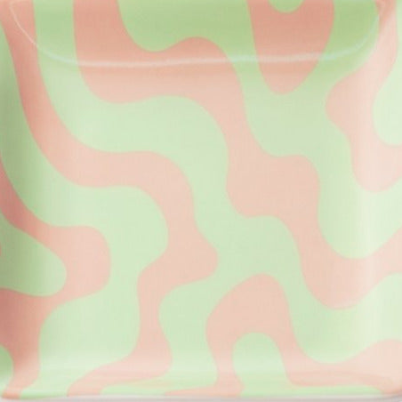Sieradenschaaltje Dizzy Days Vierkant groen oranje 11x11cm