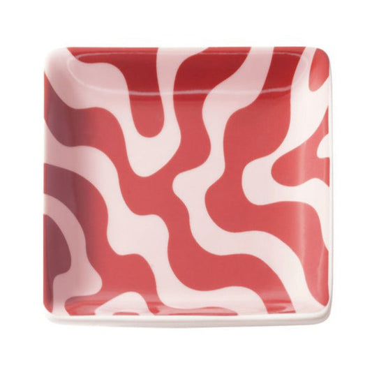 Sieradenschaaltje Dizzy Days Vierkant rood roze 11x11cm