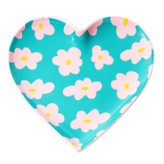 Sieradenschaaltje Dromerig Hart turquoise roze M 11cm