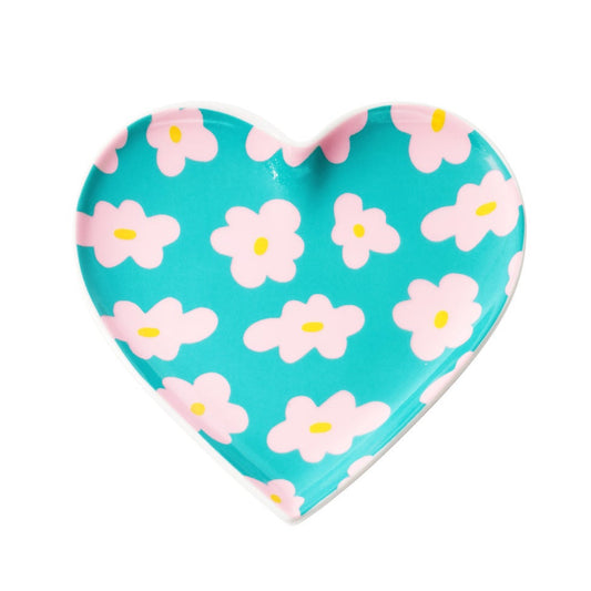 Sieradenschaaltje Dromerig Hart turquoise roze S 10cm