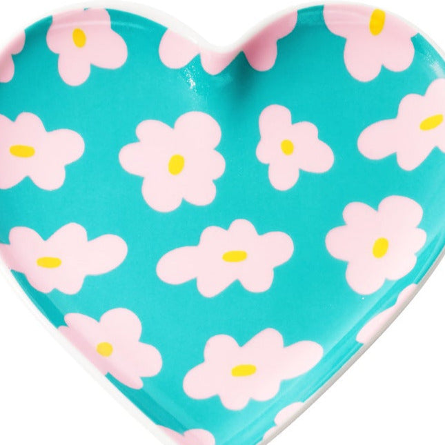 Sieradenschaaltje Dromerig Hart turquoise roze S 10cm