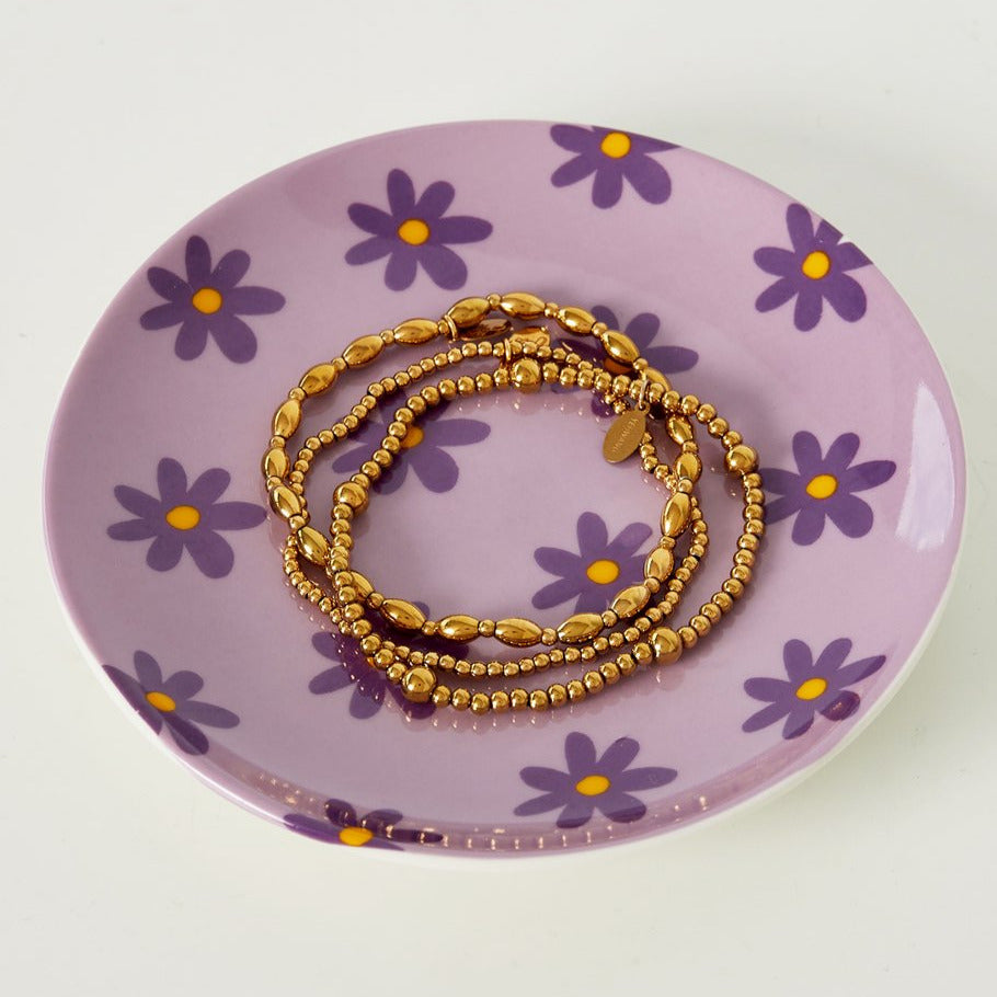 Sieradenschaaltje Floral Fiesta Rond paars lila 12x12cm