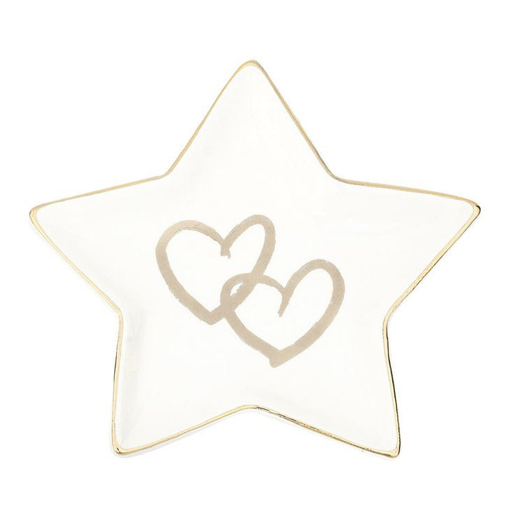 Sieradenschaaltje Love and Store Ster wit 11x11cm