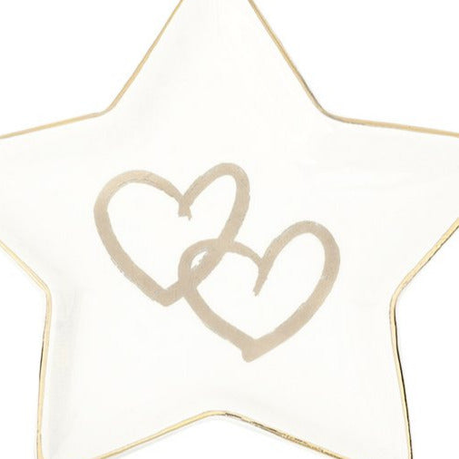 Sieradenschaaltje Love and Store Ster wit 11x11cm