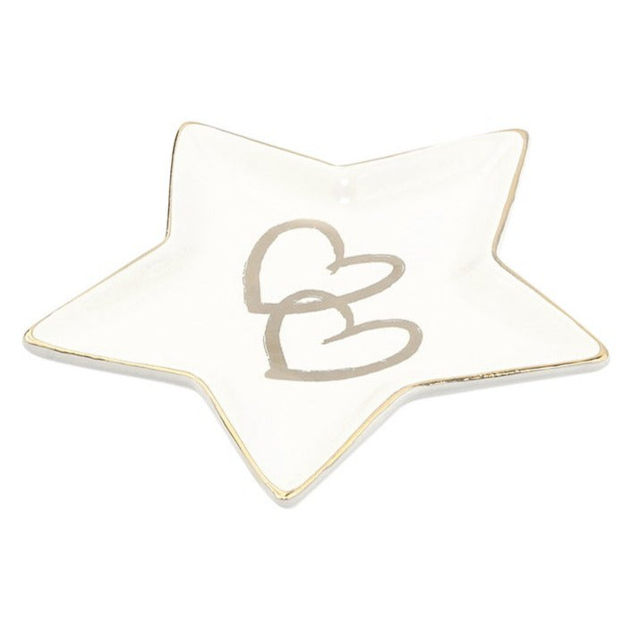 Sieradenschaaltje Love and Store Ster wit 11x11cm