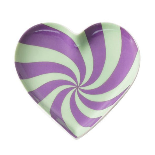 Sieradenschaaltje Swirly Hart paars groen 10cm