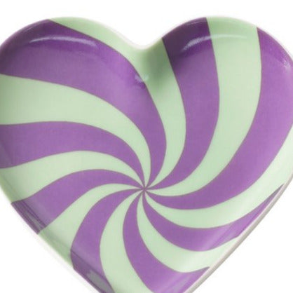 Sieradenschaaltje Swirly Hart paars groen 10cm