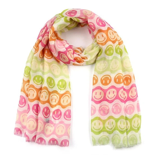 Sjaal Happy Face multi 180x90cm