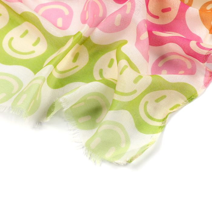 Sjaal Happy Face multi 180x90cmv detail
