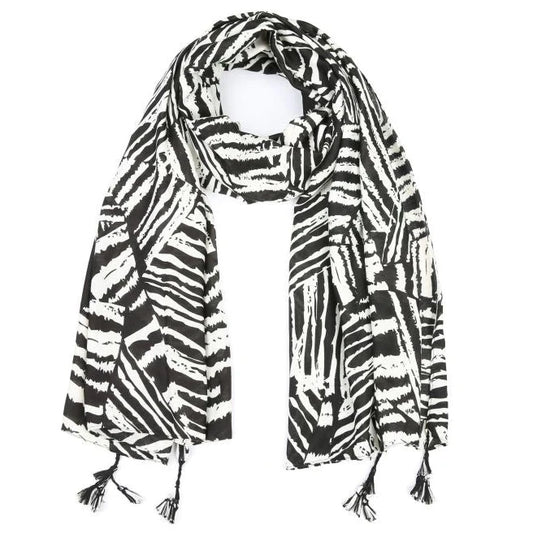 Sjaal Klassiek Zebra zwart wit 180x90cm