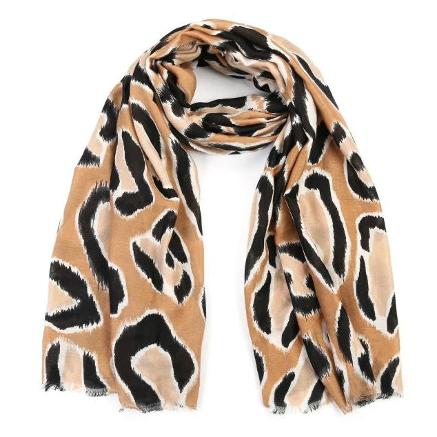 Sjaal Luipaard camel 180x90cm