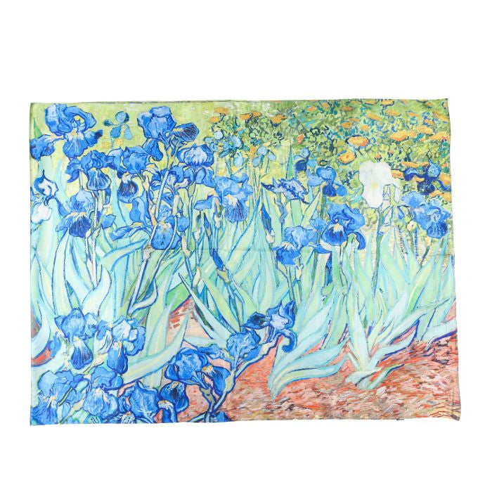 Sjaal Luxe bloem blauw groen 180x70cm detail