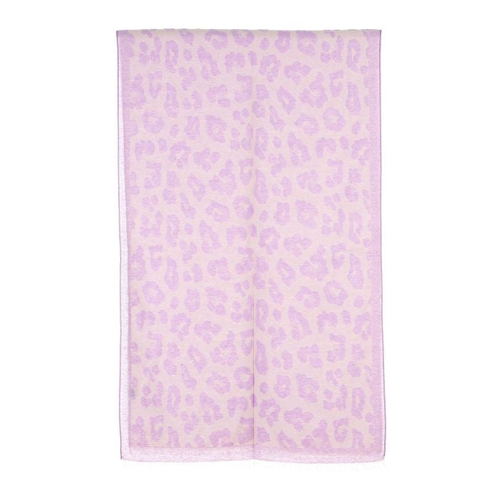 Sjaal Panter lila crème 185x55cm