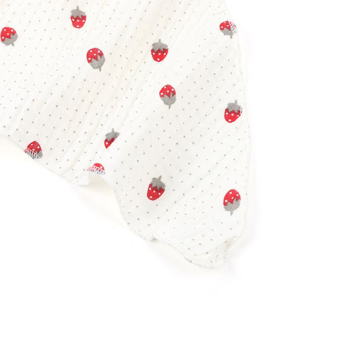 Sjaal Strawberry wit rood 180x80cm detail