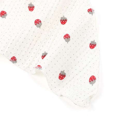 Sjaal Strawberry wit rood 180x80cm detail