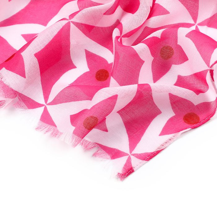 Sjaal Wild Heart roze rood 180x90cm