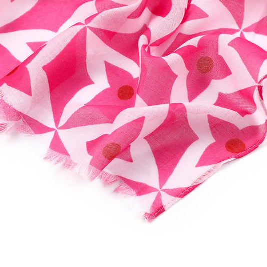 Sjaal Wild Heart roze rood 180x90cm detail