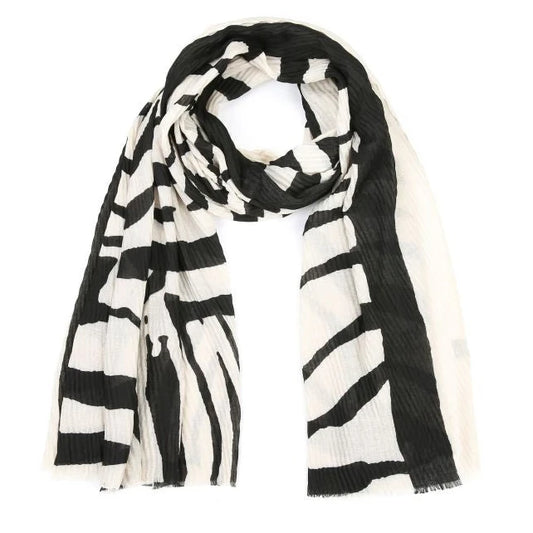Sjaal Zebra Luxe zwart wit 180x90cm