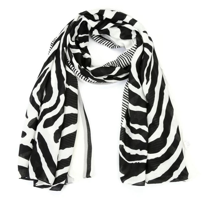 Sjaal Zebra zwart wit 180x90cm