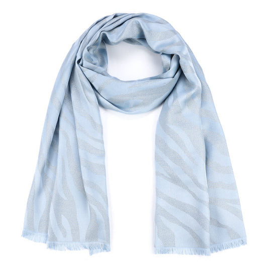 Sjaal Chique Zebra lichtblauw 180x90cm