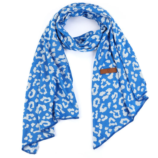 Sjaal Luipaard Gebreid blauw