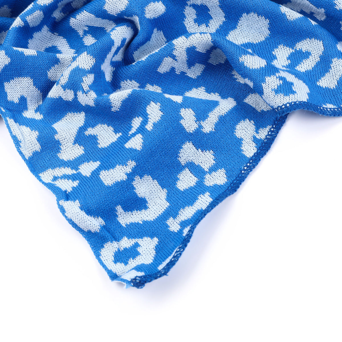 Sjaal Luipaard Gebreid blauw detail