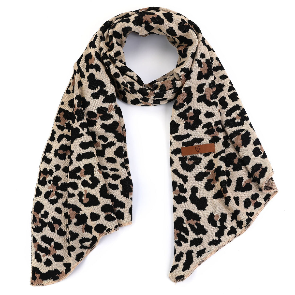 Sjaal Luipaard Gebreid camel