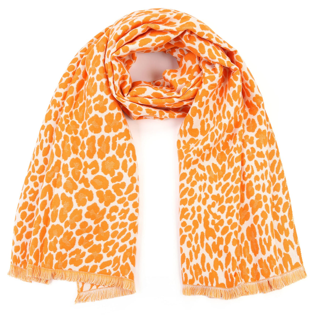 Sjaal Luxe Luipaard oranje 185x60cm