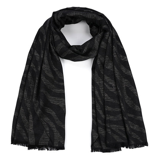 Sjaal Zebra Motief zwart 180x90cm