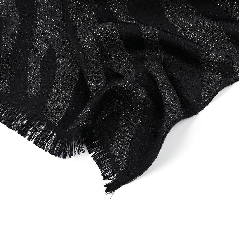 Sjaal Zebra Motief zwart 180x90cm detail