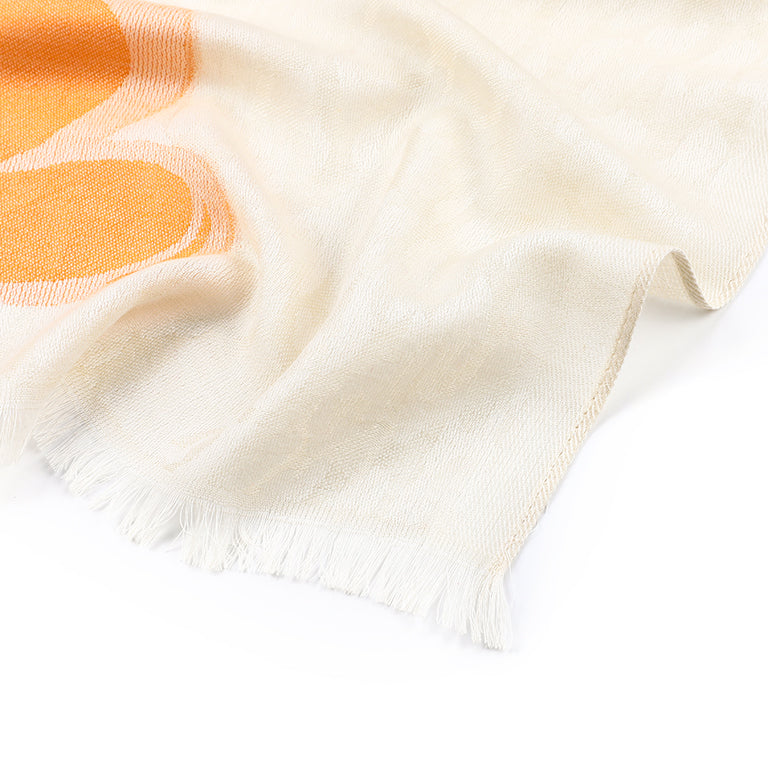 Sjaal Zomer Hartjes khaki 180x90cm detail