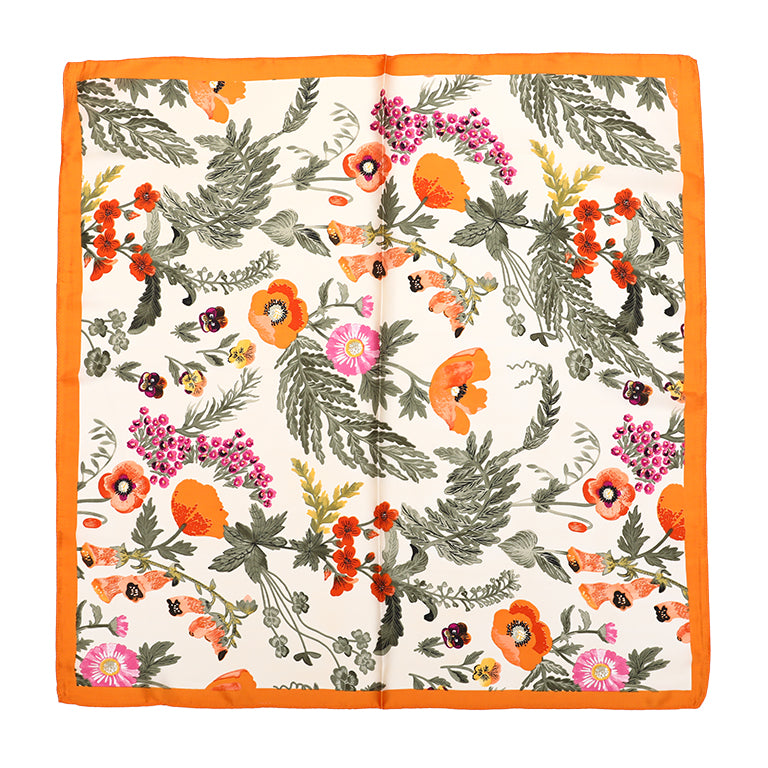 Sjaaltje Botanic vierkant oranje 70x70cm