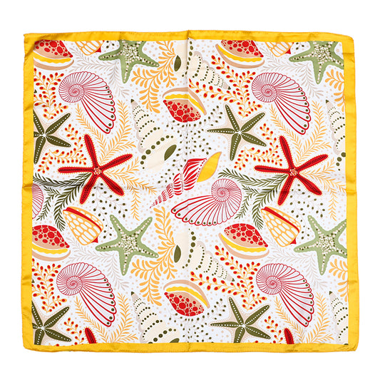 Sjaaltje Coral Coast vierkant geel 70x70cm