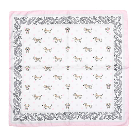 Sjaaltje Hondjes vierkant roze 70x70cm