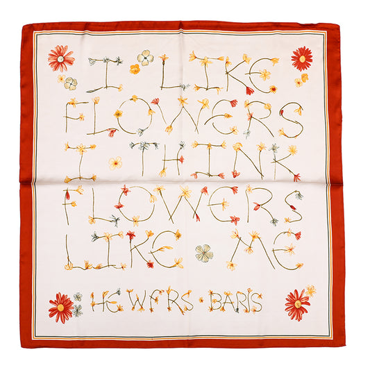 Sjaaltje I Like Flowers vierkant oranje 70x70cm