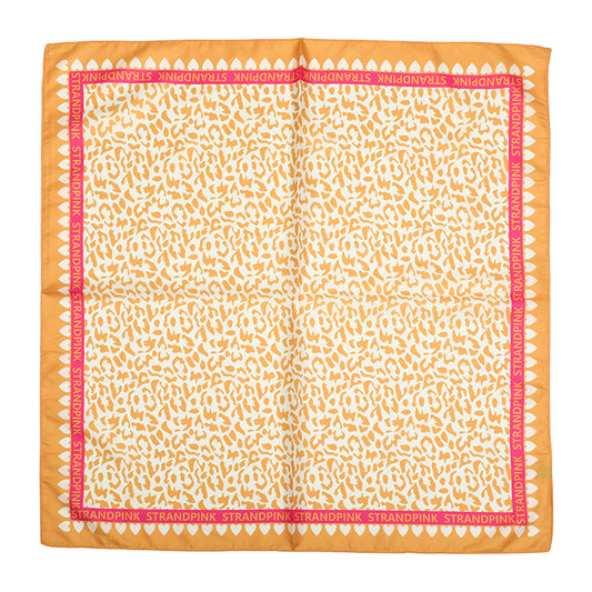 Sjaaltje Luipaard vierkant oranje 70x70cm