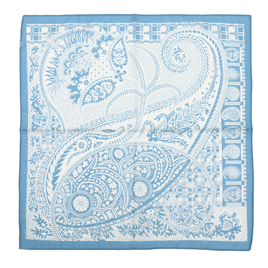 Sjaaltje Mandala vierkant blauw wit 63x63cm