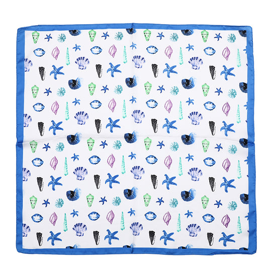 Sjaaltje Wild Shell vierkant blauw 70x70cm