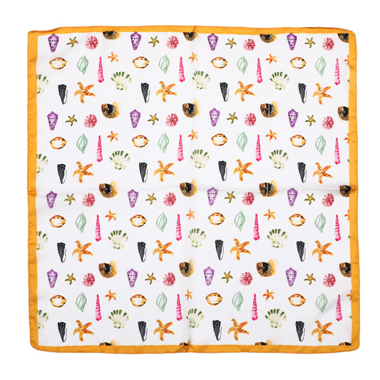 Sjaaltje Wild Shell vierkant geel 70x70cm