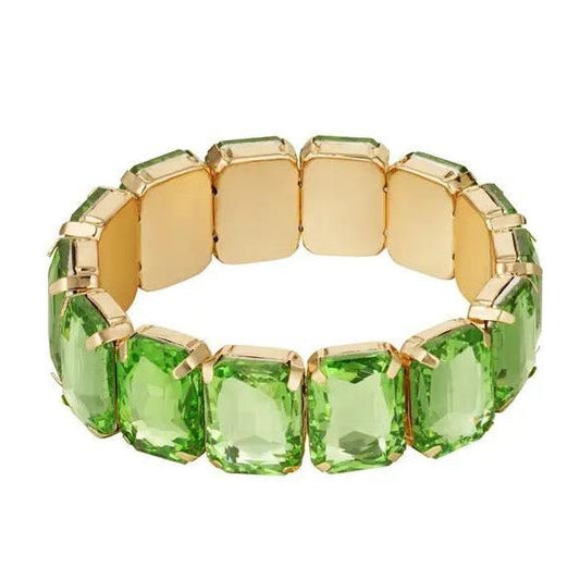 Armband Grote Stenen goud groen