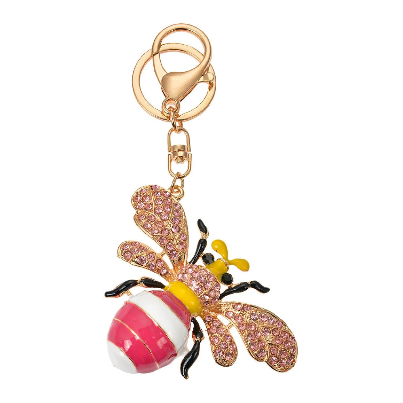 Sleutelhanger Bij goud multi 6x2x8cm