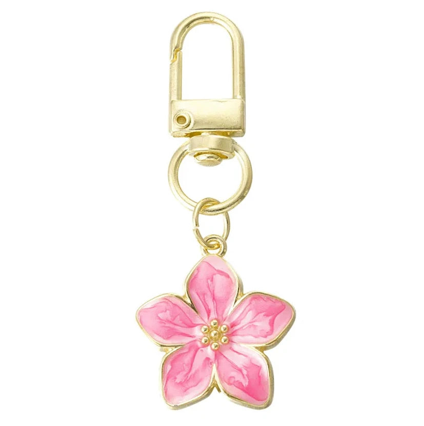 Sleutelhanger Bloesem goud roze
